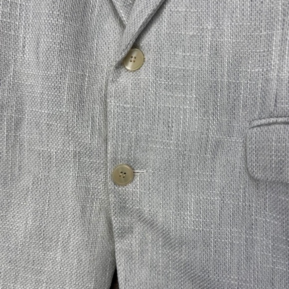 Imperial by Haggar Mens Blazer Gray Textured Two Button Sport Coat Made in USA - Picture 4 of 13